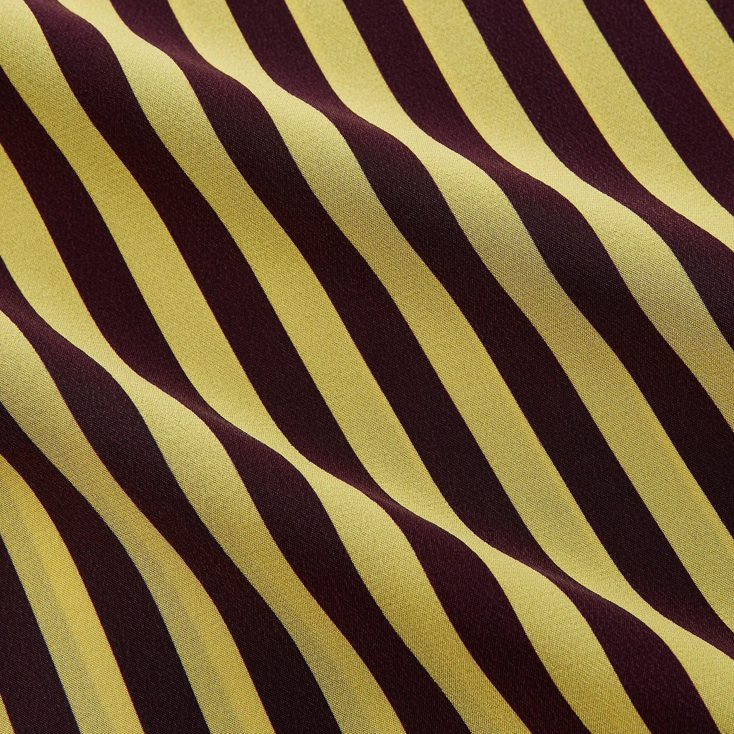 Yellow and Burgundy Candy Stripe Silk Weekend Fit Harold Shirt